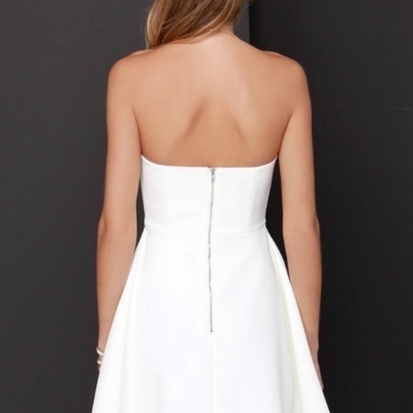 Keepsake the Label Divide off white ivory strapless dress N14 - Picture 4 of 14